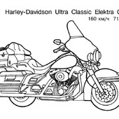 Раскраска Мотоцикл Харлей Девидсон
