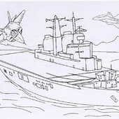 Раскраска Корабль военный