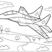 Раскраска военный Самолет