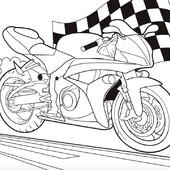 Раскраска Гоночный мотоцикл