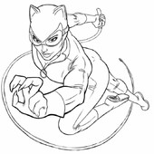 Раскраска Супергерои Женщина-кошка