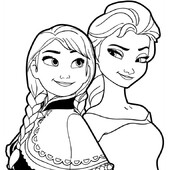 Раскраска сестры Анна и Эльза