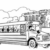 Раскраска школьный автобус