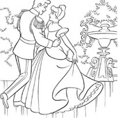 Раскраска Золушка  с принцем