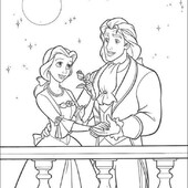 Раскраска Принцесса Белль с принцем