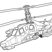 Раскраска Вертолет Акула