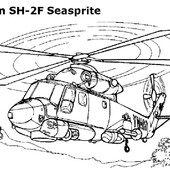 Раскраска Вертолет KAMAN SH-2F