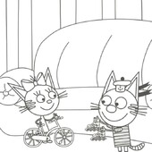 Раскраска Три кота. Карамелька и Коржик