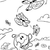 Раскраска Приключение Ам-Няма и бабочек