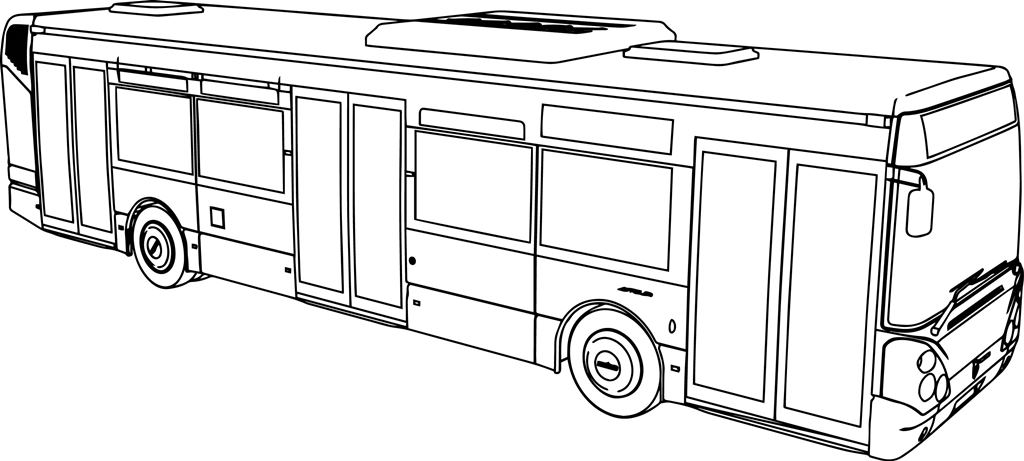 Картинка раскраска автобус