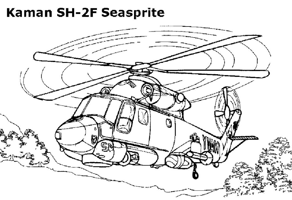 Раскраска военного вертолета