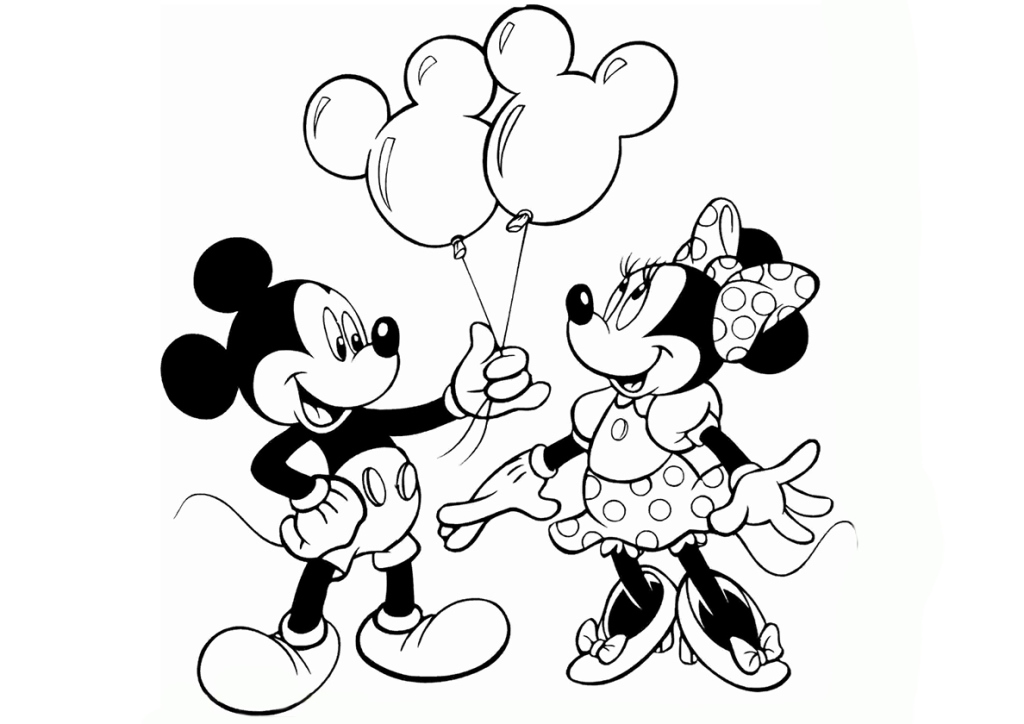 Раскраски героев диснеевских мультиков: Мини Маус (Mini Mouse) скачать