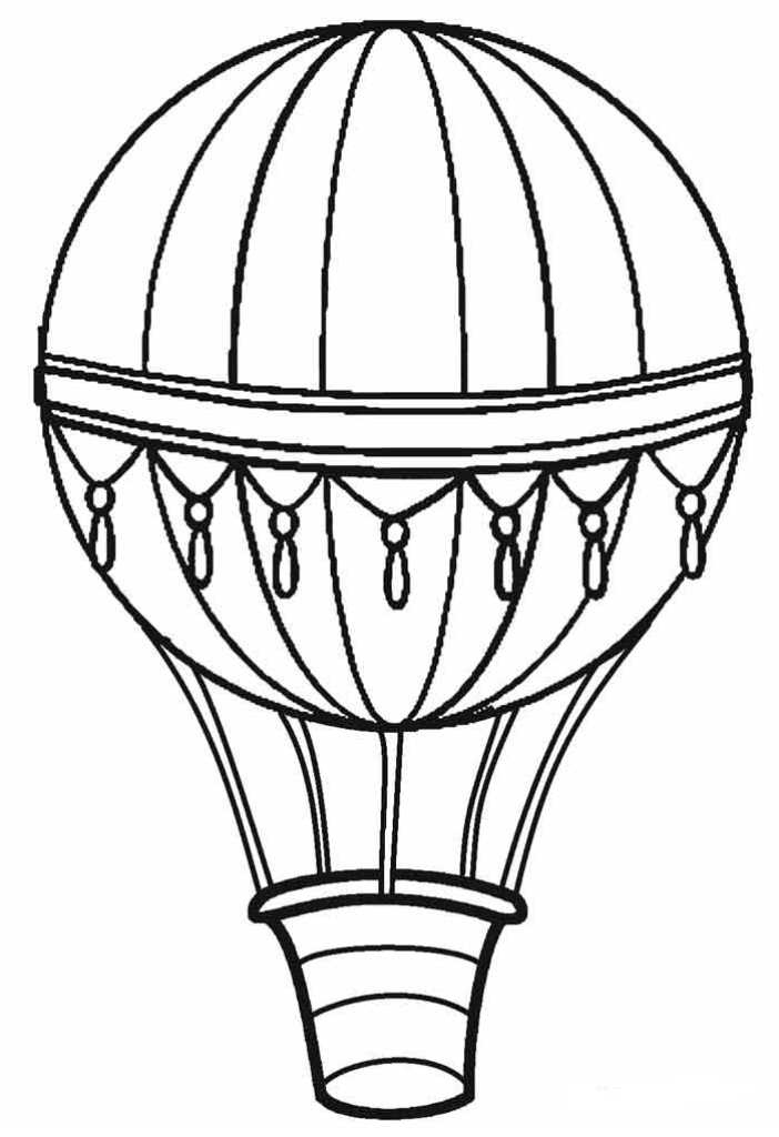 Раскраска воздушный шар с корзиной распечатать